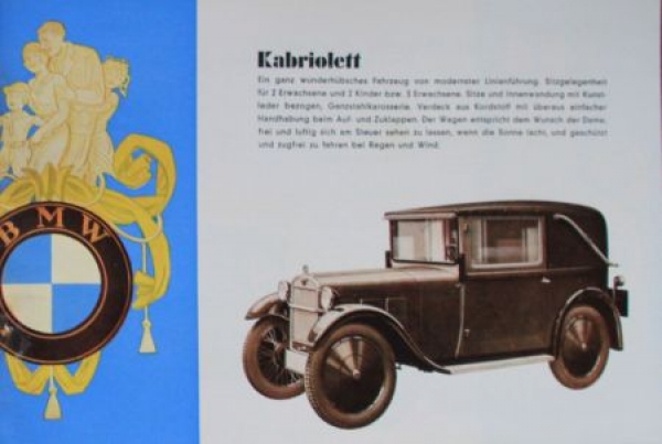 BMW Modellprogramm 1931 "Der neue mit Schwingachse" Automobilprospekt (6702)